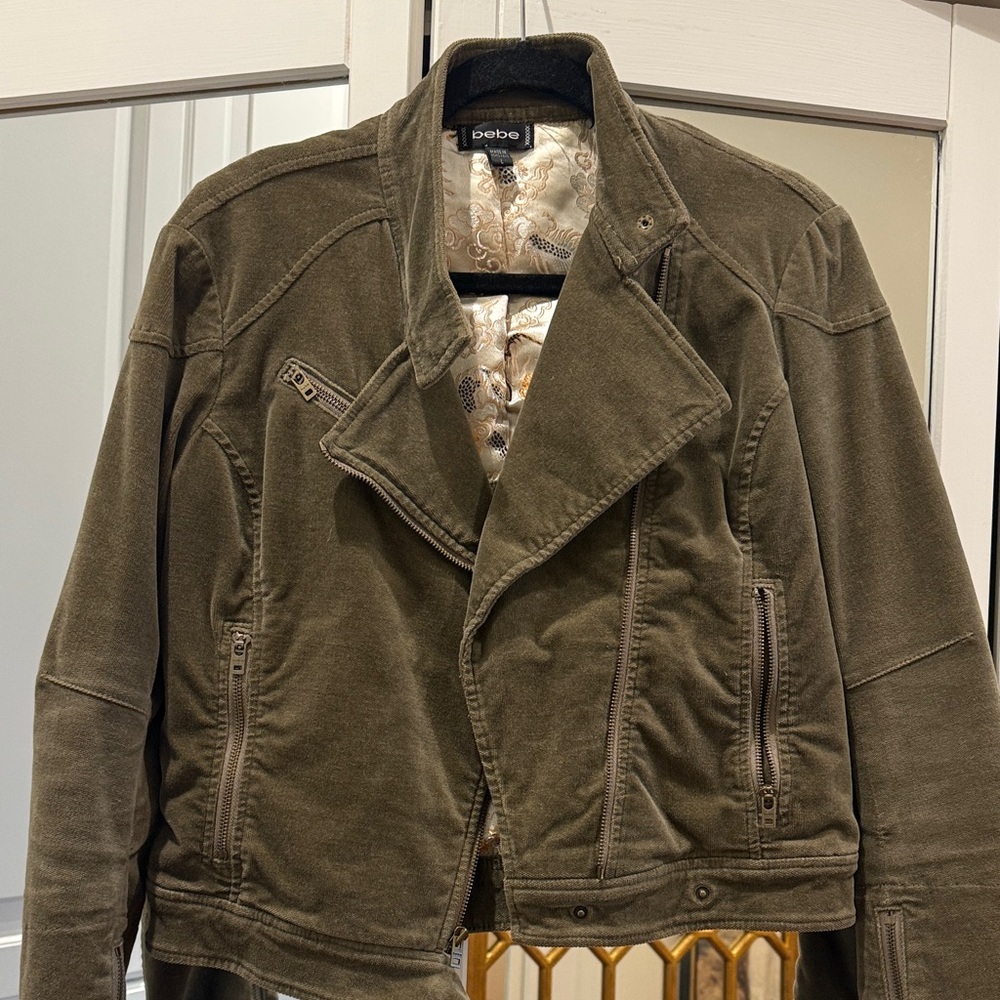 Bebe Women’s Khaki Bomber Jacket